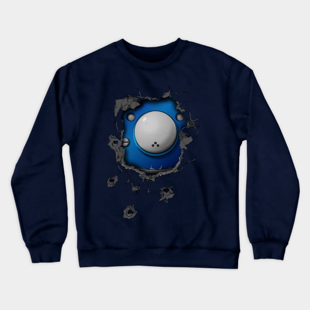 Bullet-riddled wall - Tachikoma Crewneck Sweatshirt by heavyplasma